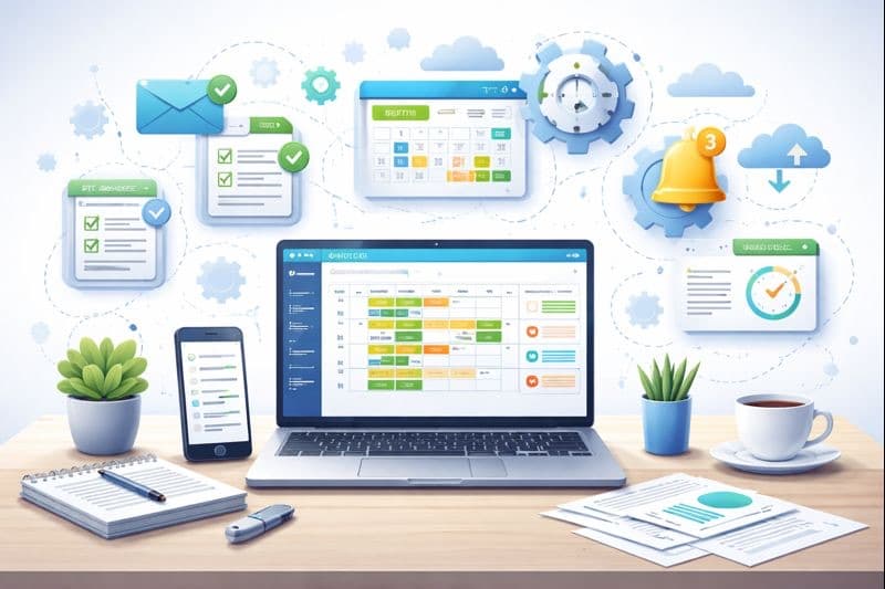 An abstract image representing PTO Management automation and calendar management.