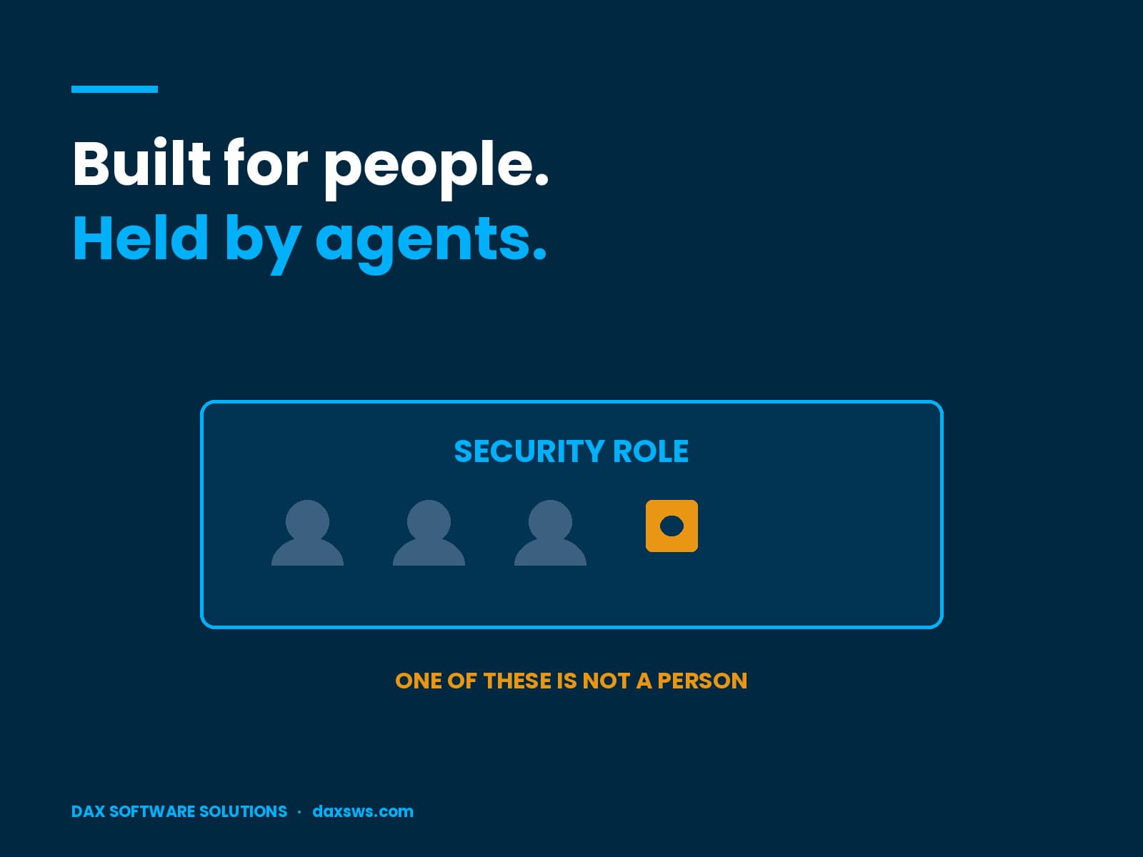 A Dynamics 365 security role held by three people and one agent, where one holder is not a person