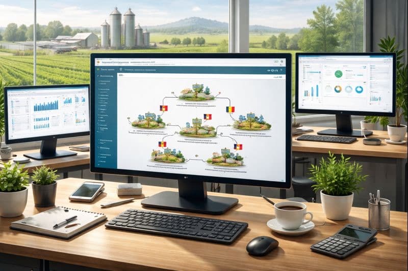 Multiple legal entities implemented in Microsoft Dynamics AX 2012.